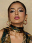 Ahsaas Channa in Small Trio Maroon Enamel Hoops