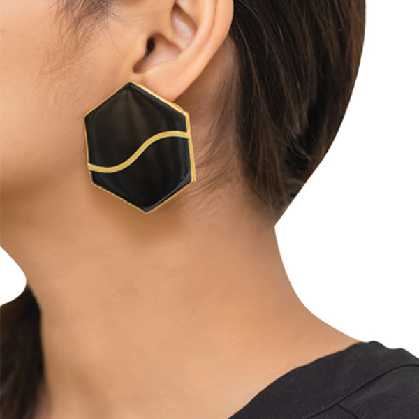 Vidya Balan in Mellifera Earrings- Black