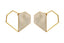 Twin - 22K Gold Plated Mother of Pearl Studs Heart Earrings