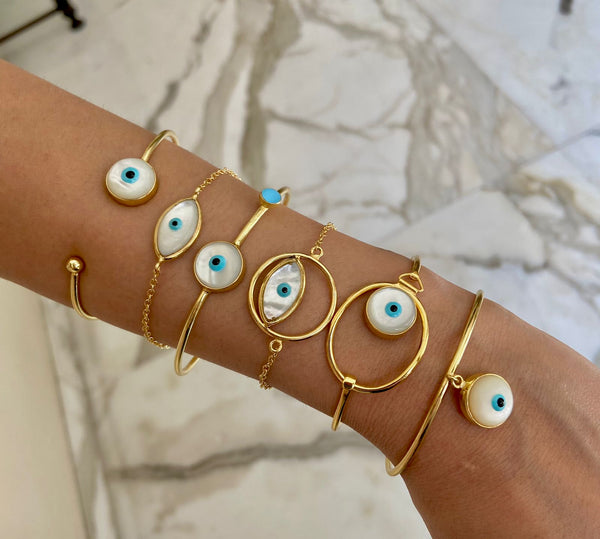 Evil eye on sale gold bangle