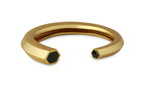 Varnika Arora Hexa Black Enamel Gold Bangle cuff with geometric design, stylish jewelry accessory for women.