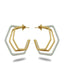 Small white enamel hoop earrings by Varnika Arora, featuring a trio of delicate, round hoops with a glossy enamel finish.