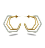 Serene Set- White Enamel Earring & Neckpiece