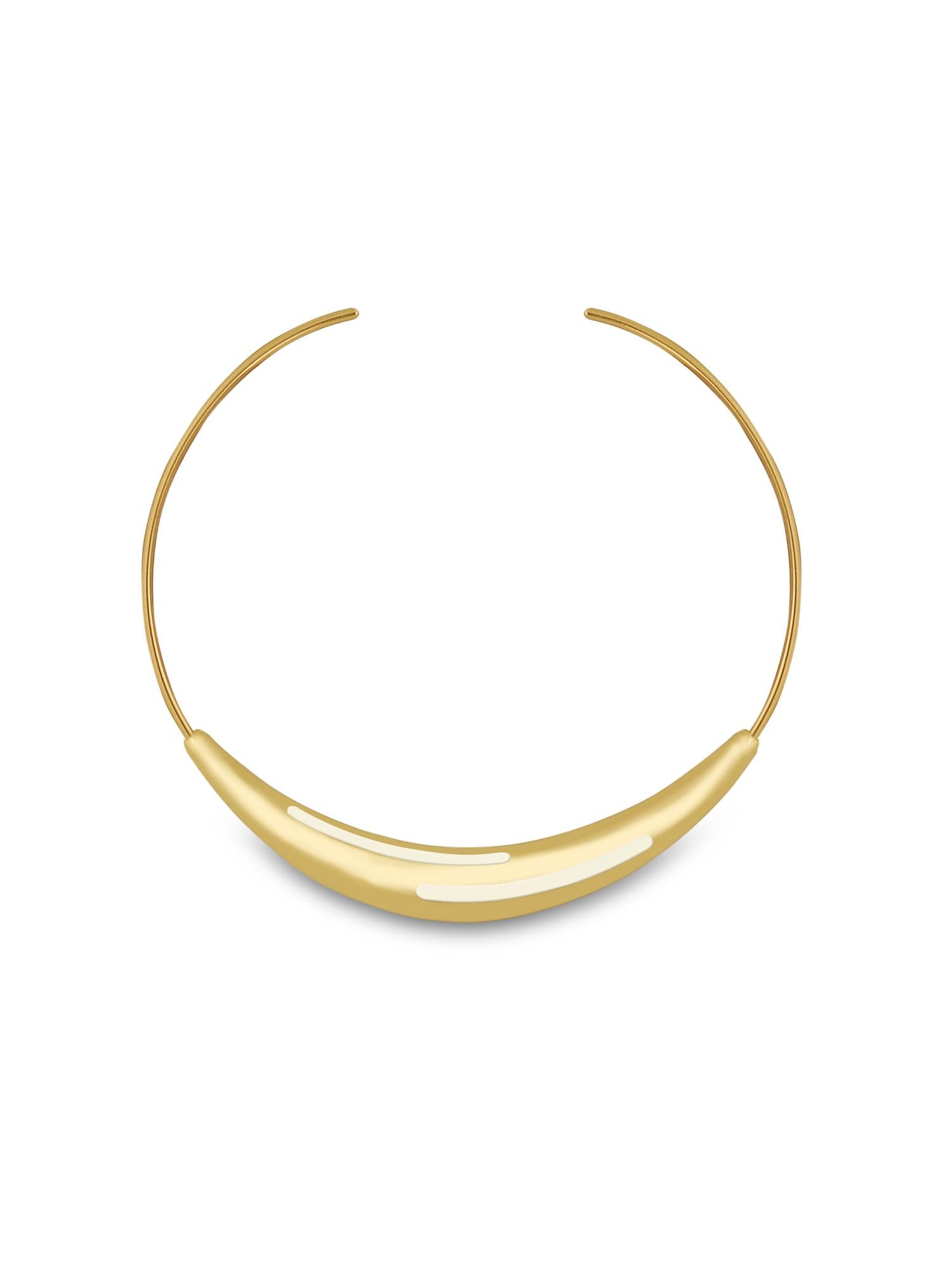 Aurelia White Enamel Gold Neckpiece Secondary image