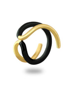 Sara Ali Khan in Twistie 2-way Black Enamel Ring
