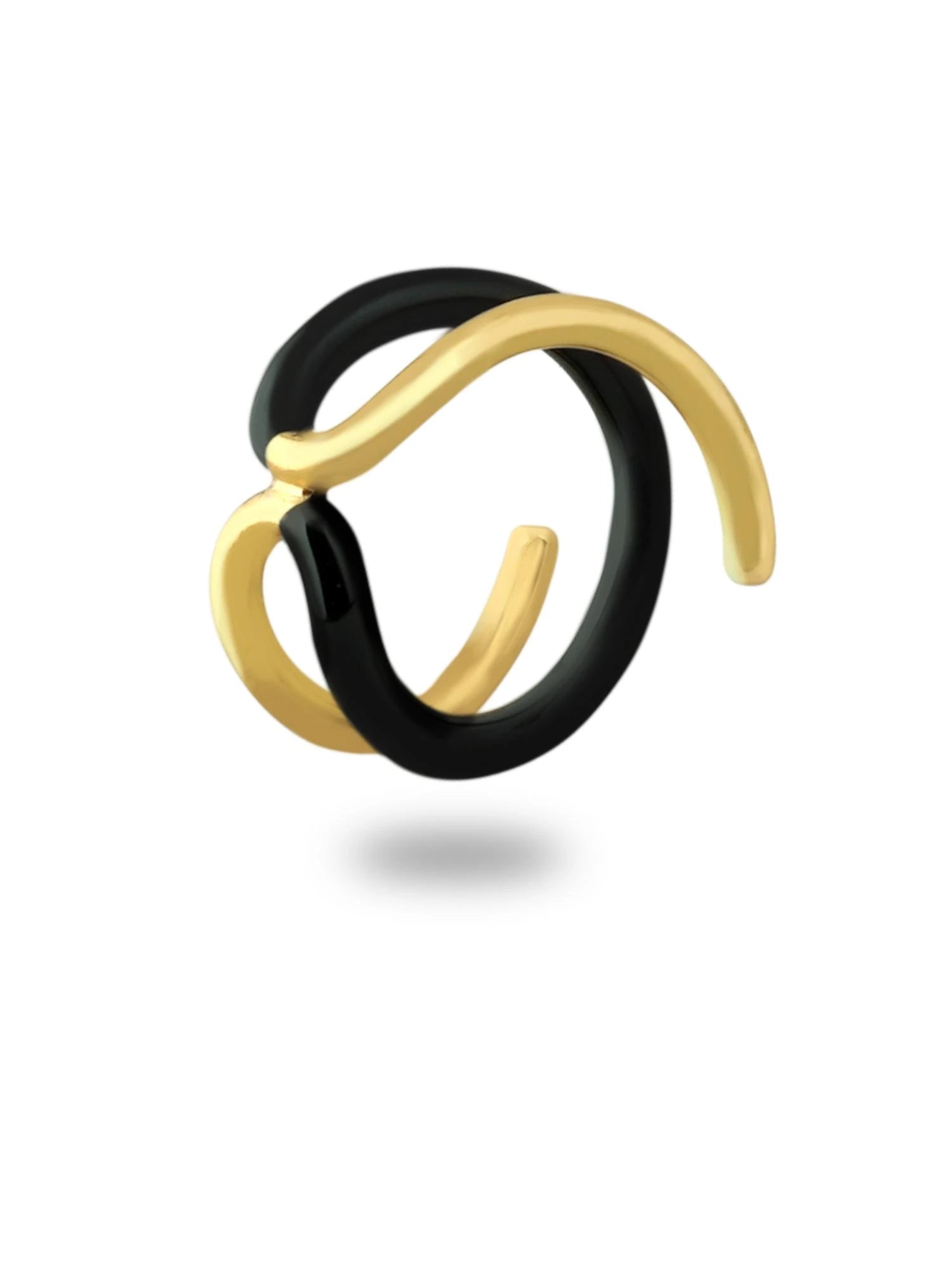 Tapsee in Twistie 2-way Black Enamel Ring Secondary image
