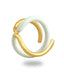 Varnika Arora Twistie 2-way white enamel and gold ring with a modern, stylish design displayed on a white background.