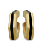 Helixa Black Enamel Gold Hoops