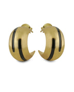 Regina Cassandra in Luna Black Enamel Hoops