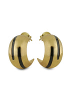 Regina Cassandra in Luna Black Enamel Hoops