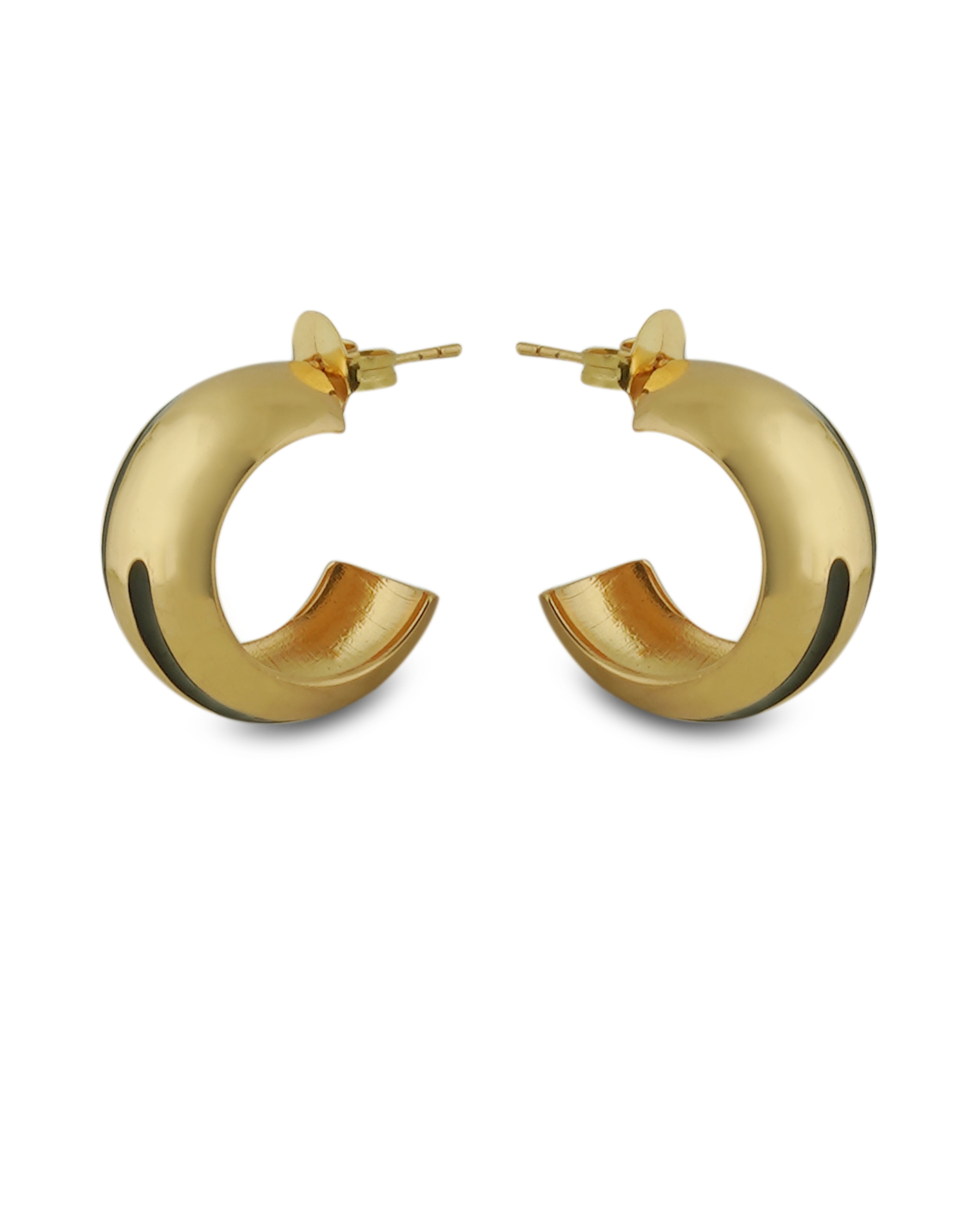 Regina Cassandra in Luna Black Enamel Hoops