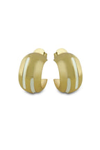Varnika Arora Luna White Enamel Gold Hoops, gold earrings with white enamel finish, round hoop design, shiny and stylish jewelry