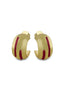 Varnika Arora Luna Maroon Enamel Gold Hoop Earrings featuring maroon enamel accents and sleek gold hoop design