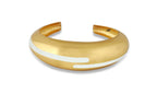 Varnika Arora white enamel gold bangle with a delicate circlet design, featuring elegant gold accents and smooth enamel finish.