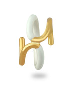 Twistie 2-way White Enamel Gold Ring