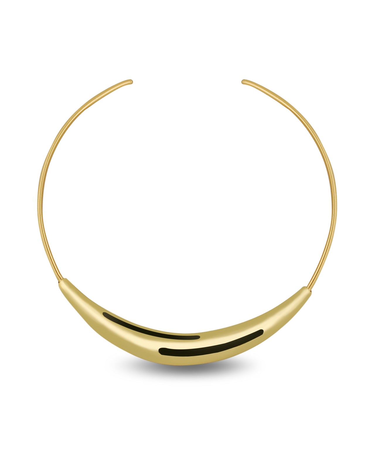 Aurelia Black Enamel Gold Neckpiece