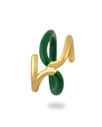 Twistie 2-way Green Enamel Gold Ring