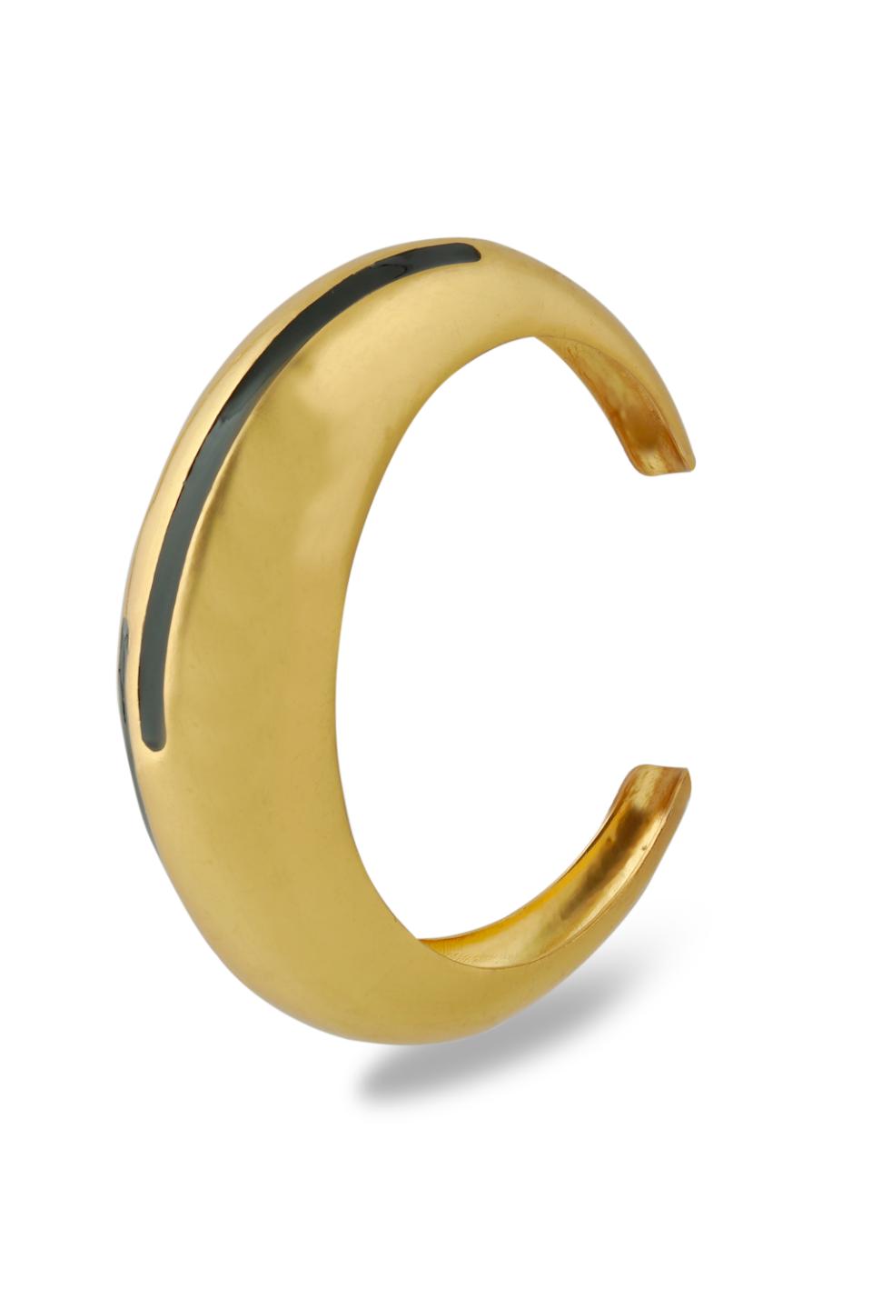 Halo Duo- Black Enamel Earring & Bangle