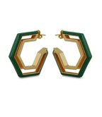 Mystic Pair- Green Enamel Earring & Bangle