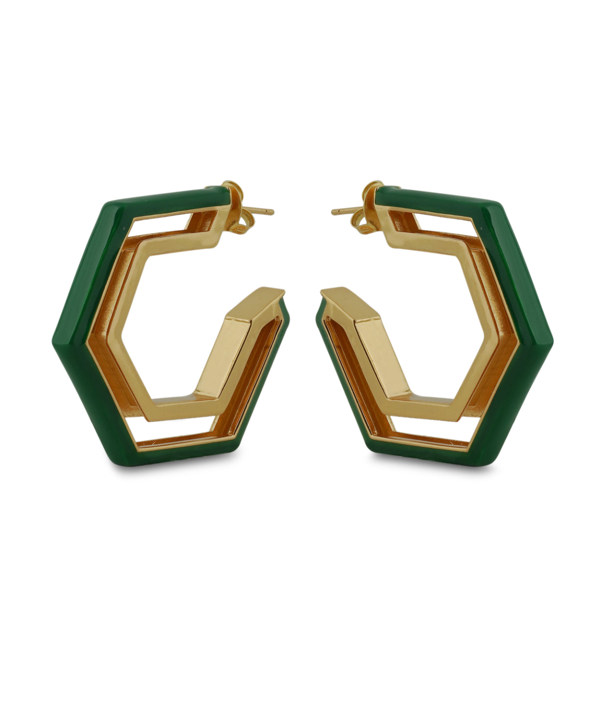 Mystic Pair- Green Enamel Earring & Bangle