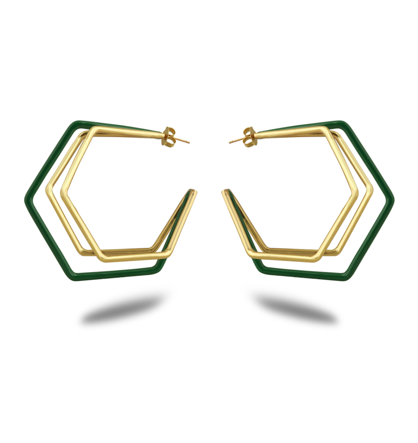 Twinkle Duo – Green Enamel Earring & Ring