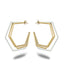 XL Trio white enamel gold hoop earrings by Varnika Arora featuring three layered hoop designs on a white background.