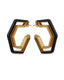 Varnika Arora Devine black enamel gold hoop earrings with a sleek, polished finish and stylish design.