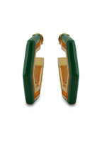 Devine Green Enamel Gold Earrings