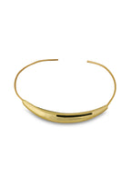 Varnika Arora Aurelia black enamel gold neckpiece with intricate design and elegant detailing on a display stand