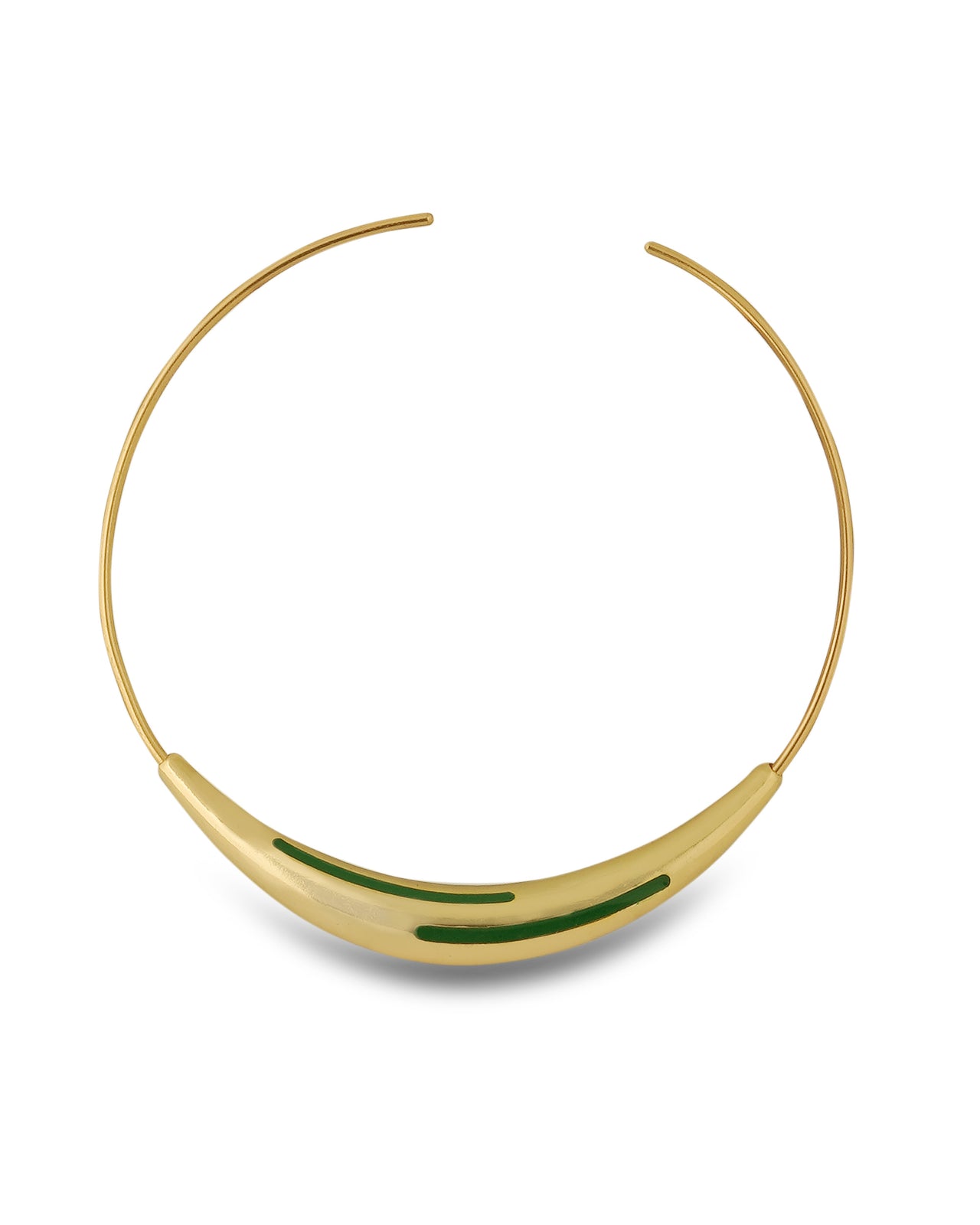 Aurelia Green Enamel Gold Neckpiece
