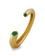Hexa Green Enamel Gold Cuff