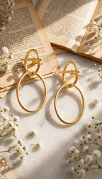 Gold Plated Elipse Earrings