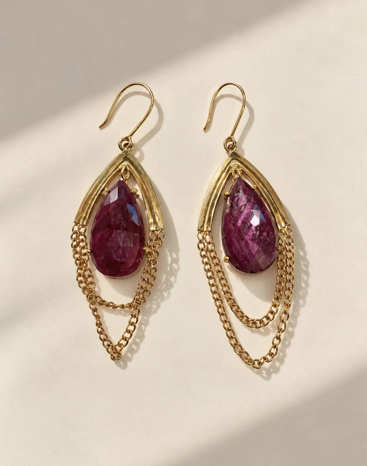 Treated Ruby Stone Earrings