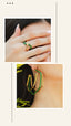 Twinkle Duo – Green Enamel Earring & Ring
