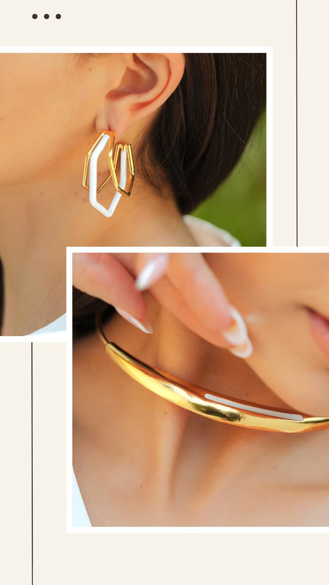 Serene Set- White Enamel Earring & Neckpiece Main image
