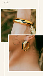 Halo Duo- Black Enamel Earring & Bangle