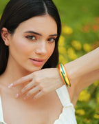 Circlet Green Enamel Gold Bangle