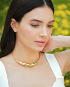 Aurelia Green Enamel Gold Neckpiece