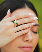 Twistie 2-way Green Enamel Gold Ring