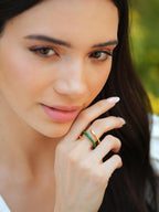 Twinkle Duo – Green Enamel Earring & Ring