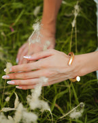 Hexa White Enamel Gold Cuff