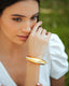 Circlet White Enamel Gold Bangle