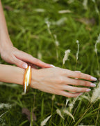 Circlet White Enamel Gold Bangle