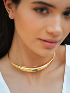 Aurelia White Enamel Gold Neckpiece