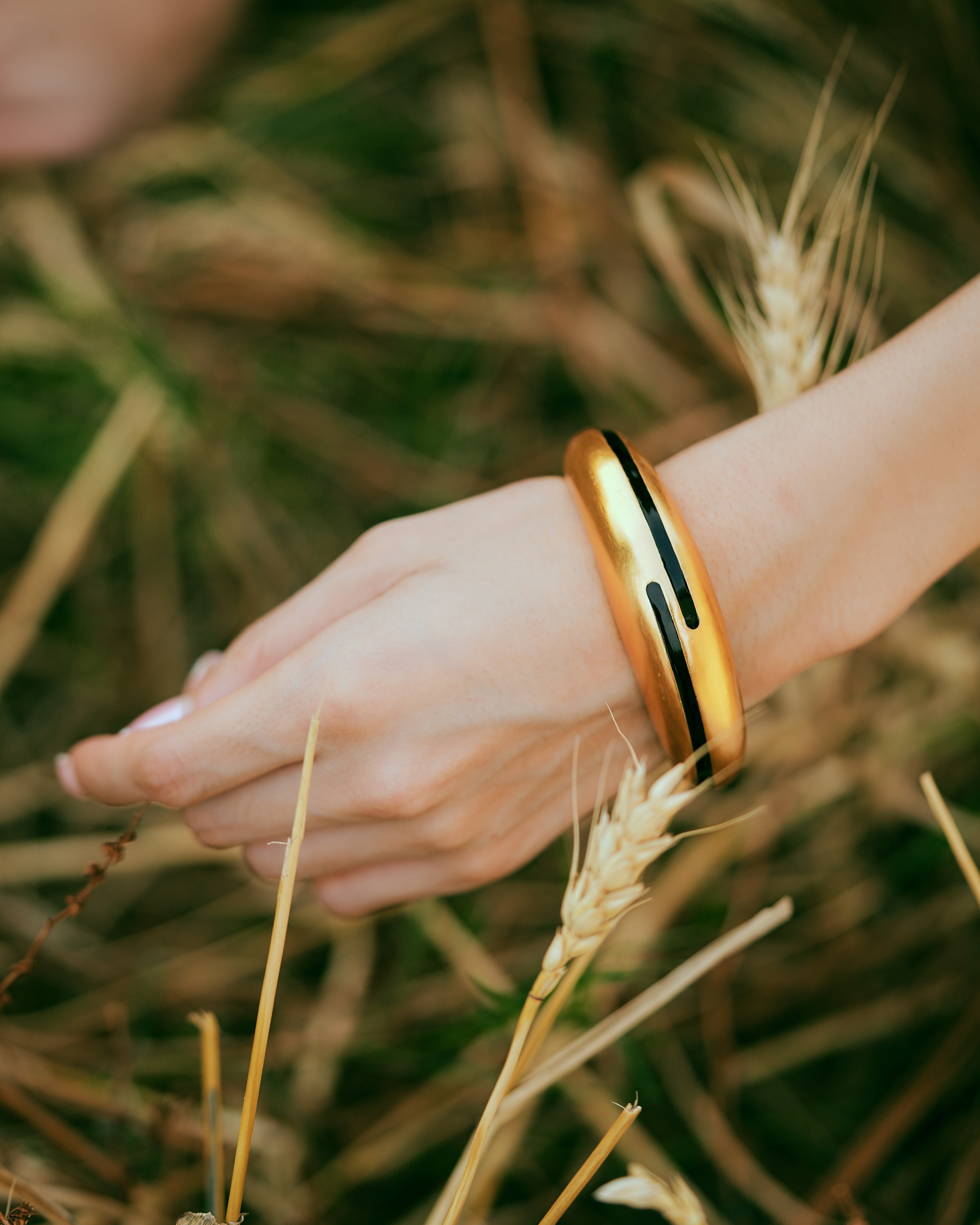 Circlet Black Enamel Gold Bangle Secondary image