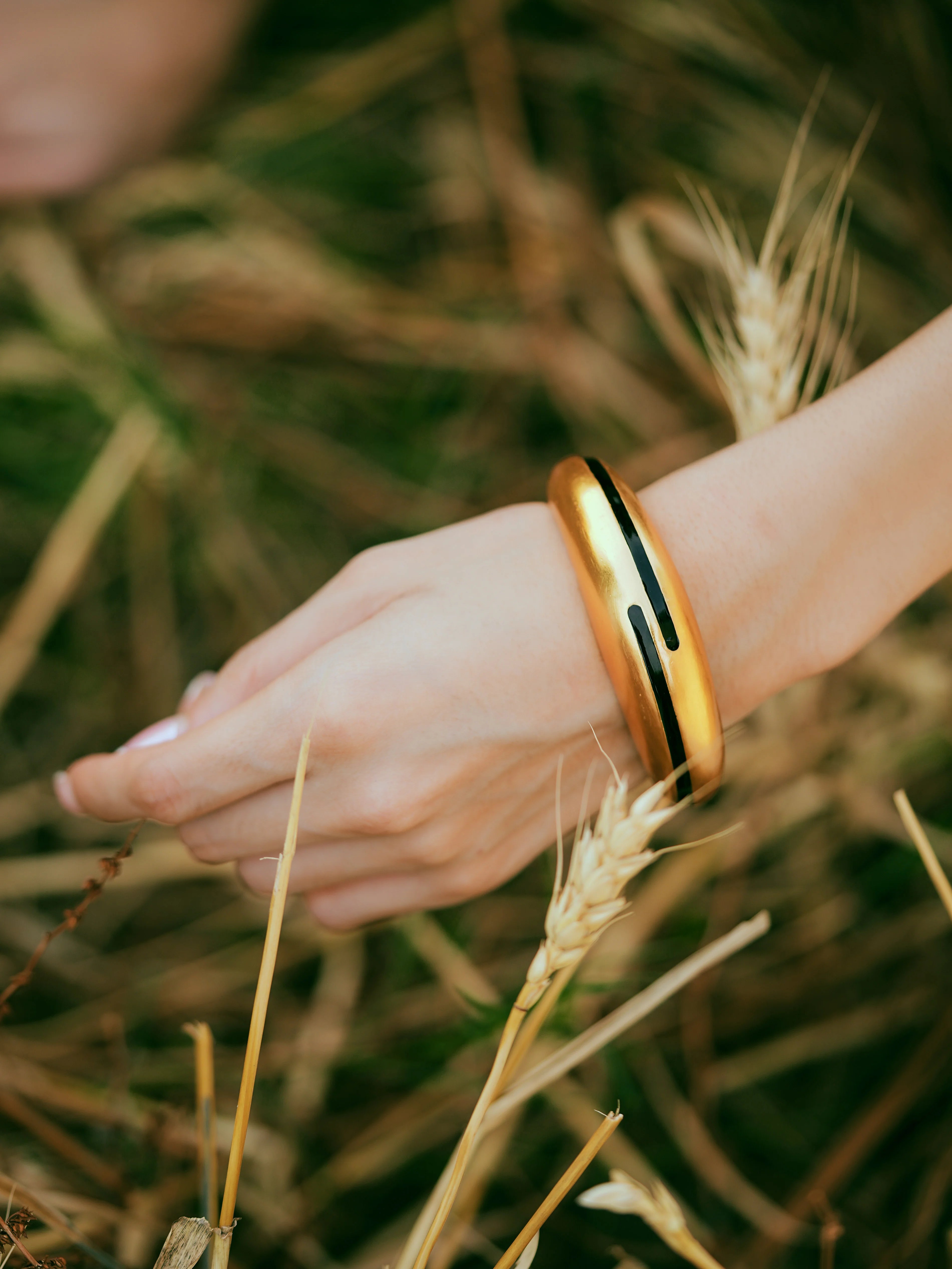 Circlet Black Enamel Gold Bangle Secondary image