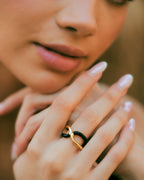 Sara Ali Khan in Twistie 2-way Black Enamel Ring