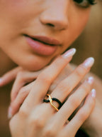 Tapsee in Twistie 2-way Black Enamel Ring