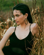 XL Trio  Black Enamel Gold Hoops