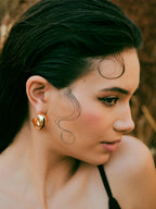 Regina Cassandra in Luna Black Enamel Hoops